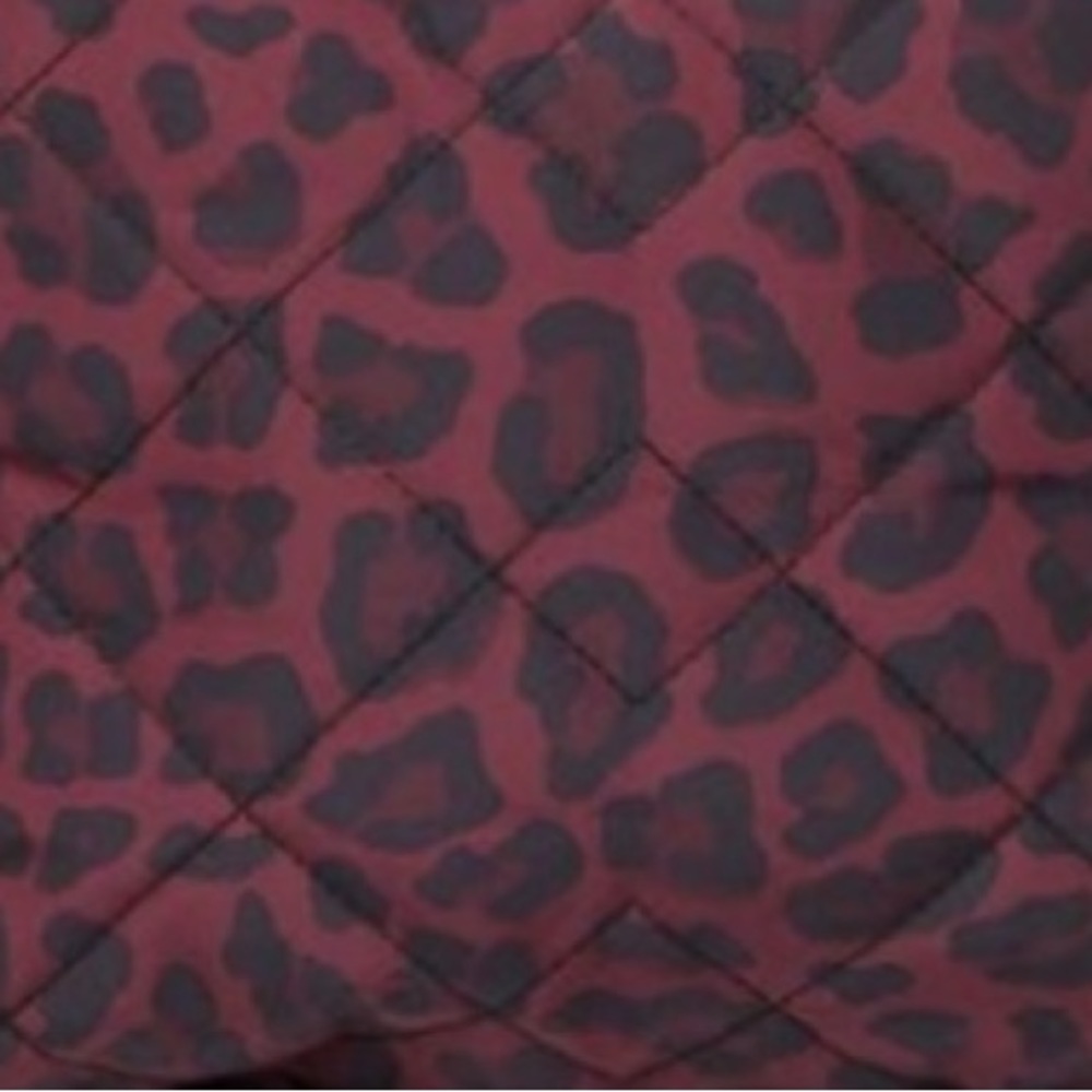 Marc Jacobs QUILTED NYLON MINI TOTE BAG IN BURGUNDY LEOPARD - Picture 9 of 9